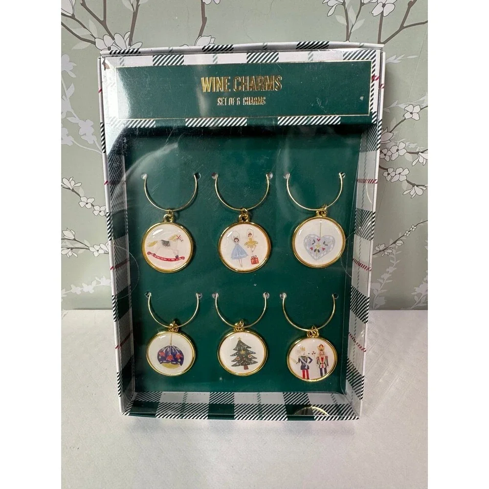 Oliver Smith & Co Christmas Wine Charms Nutcracker Ballet Set of 6 NIB